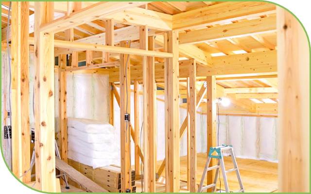 Wooden house construction